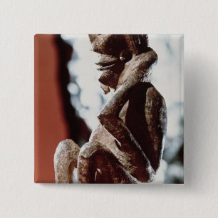 Nomali figure of the Mende tribe 2 Inch Square Button