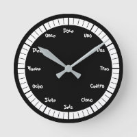 Nombre espagnol Horloge ronde