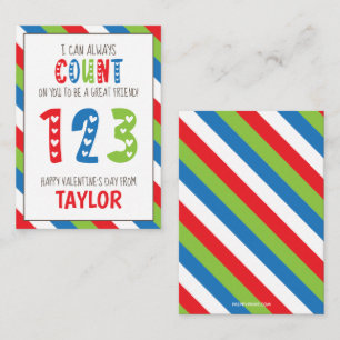 Nombre tripé Nombre Valentine's Classroom Cartes