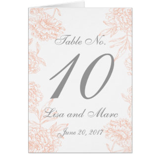 Nombre vintage floral gris de corail de Tableau de