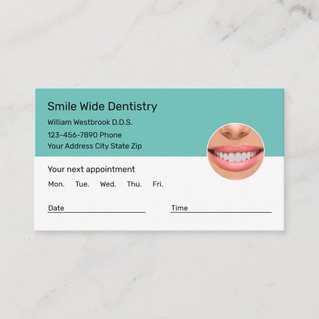 Nomination des dentistes Cartes de visite Concepti (Devant)