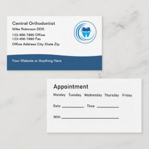 Nomination orthodontiste Carte de visite moderne