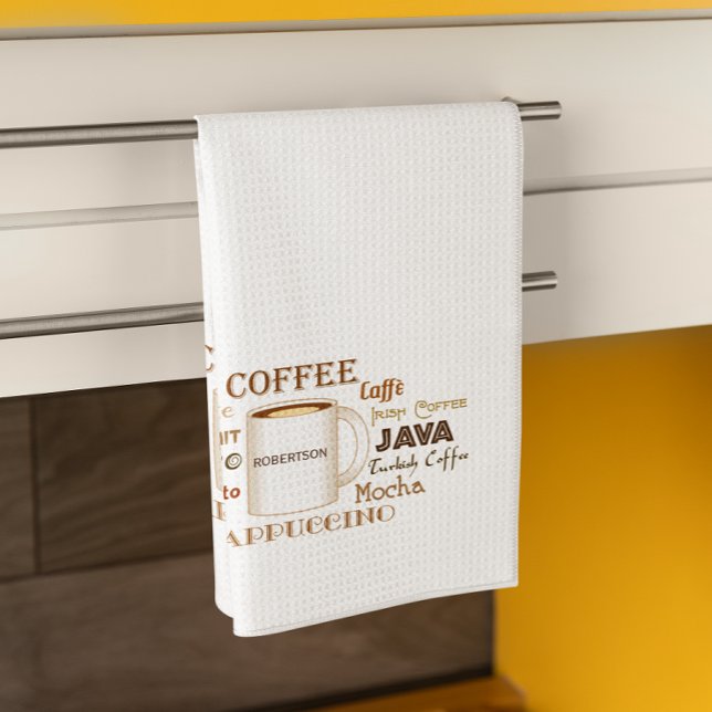 Noms de café Serviette de cuisine personnalisée (Créateur téléchargé)