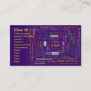 noms de carte de visite de Dieu