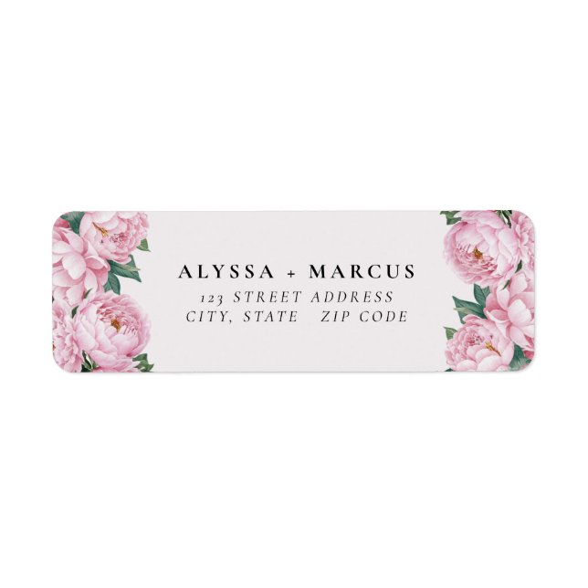 Noms de couple aux pivoines roses (Devant)