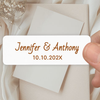 Noms de couple modernes & date de mariage - Bronze