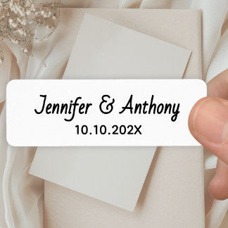 Noms de couple modernes & Date de mariage - Noir
