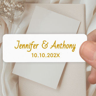 Noms de Couple Modernes & Date de Mariage - Or