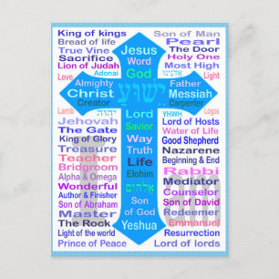 Noms de Dieu et de Jésus Carte postale