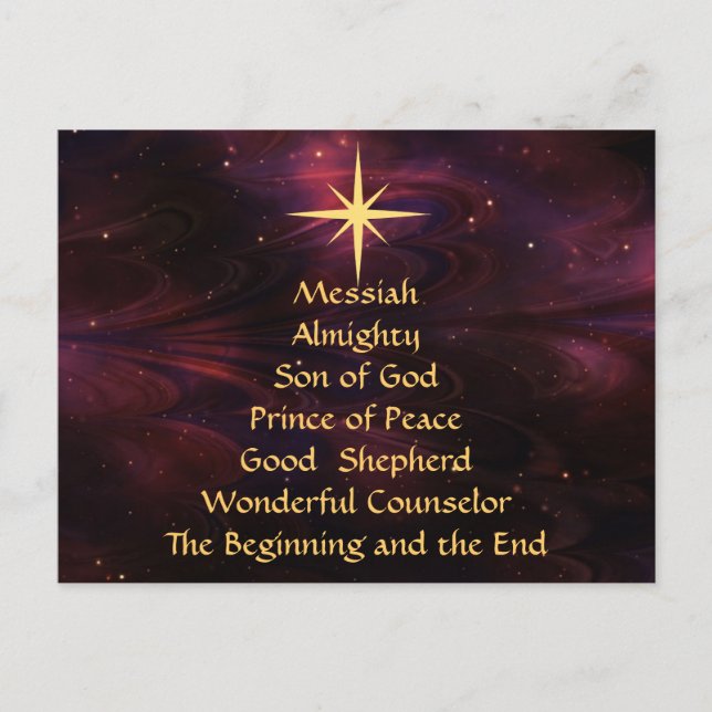 Noms de Jésus - Carte postale de Noël Customisée (Devant)