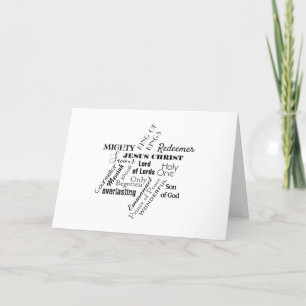 Noms de Jésus Noël étoile Carte de vacances pliée