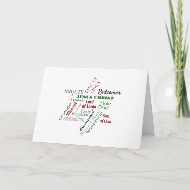 Noms de Jésus Noël étoile Carte de vacances pliée (Devant)