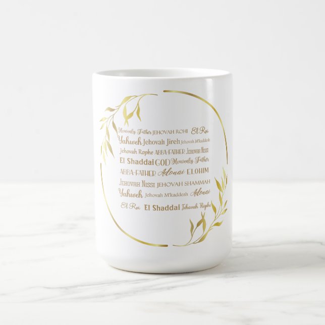 Noms de la Mug à café de Dieu (or) (Centre)