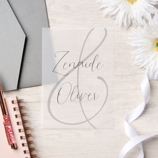 Noms de Mariages neutres Invitation Vellum Overlay (Mariage)