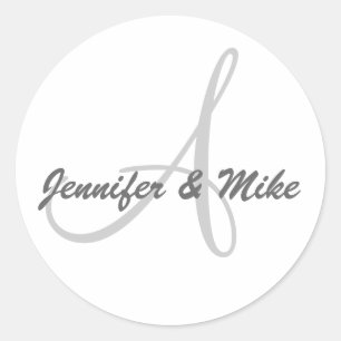 Noms de monogrammes et Sticker initial blanc et pâ