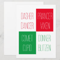 NOMS DE RÉINDEUR 6.5x8.75 Carte plate