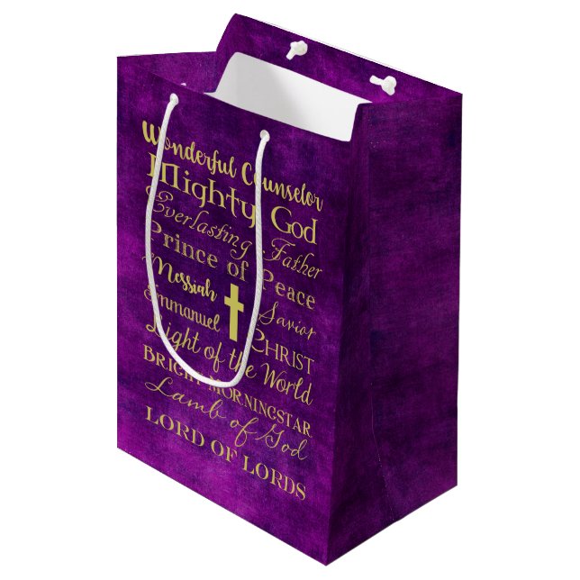 Noms de sac pourpre de cadeau de Jésus (Devant Angle)