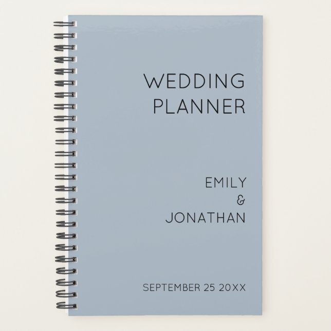 Noms de typographie simple Date Dusty Mariage bleu (Devant)