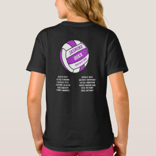 Noms d'équipe de Netball violet blanc out T-Shirt