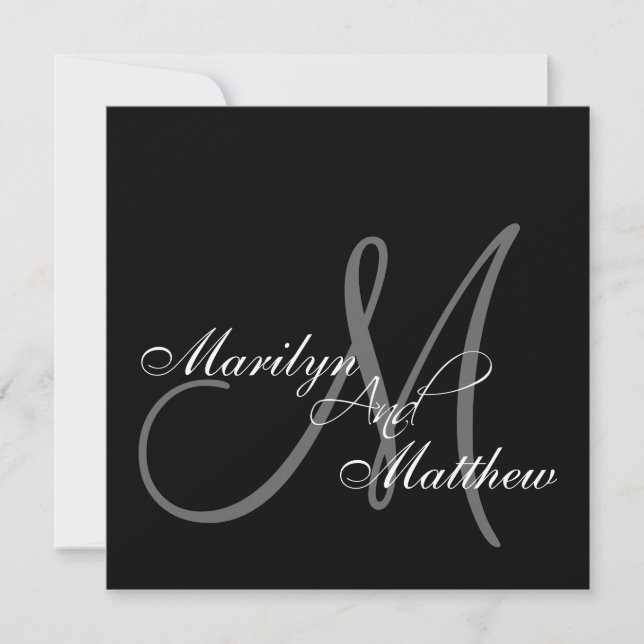 Noms des mariées Invitations de mariage au monogra (Devant)