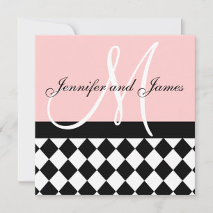 Noms des monogrammes rose Faire-part de mariage Ha