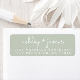 Noms élégants Pastel Green Mariage Adresse de reto