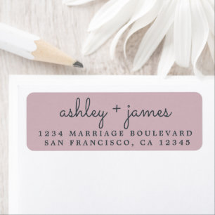 Noms élégants Pastel Purple Mariage Adresse de ret