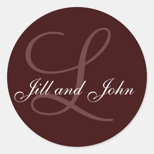 Noms et Sticker Monogramme initial Brown (Devant)