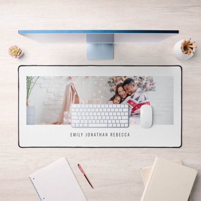 Noms minimalistes de famille de photos blanc (Bureau 1)