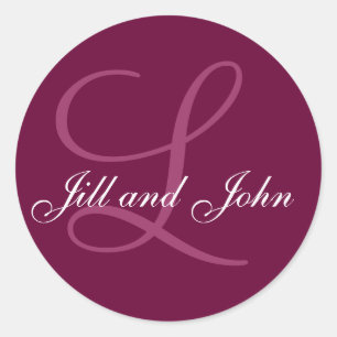 Noms Monogramme initial L Mariage Faveur Stickers