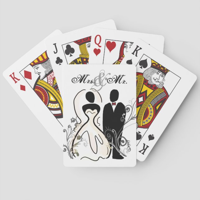 Noms personnalisables marié marié jeux de cartes (dos)