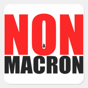 NON à MACRON Sticker carre