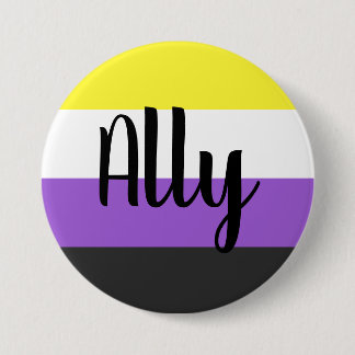 Non-binary Ally flag 3 Inch Round Button