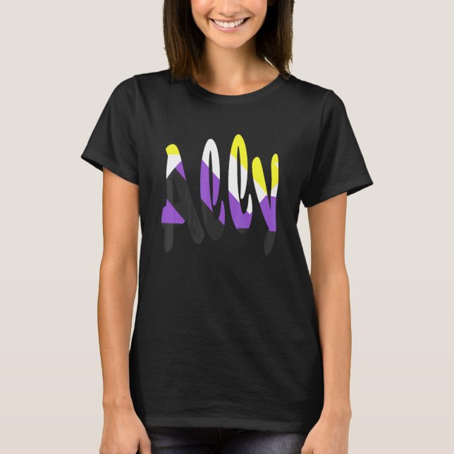 Non binary Ally Non binary Rights Non binary Flag  T-Shirt (Front)