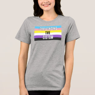 Non-binary Challenging the Cistom Tri-Blend Shirt