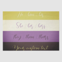 Non-binary custom text gift wrapping Tissue Paper