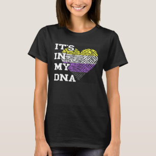 Non Binary DNA Thumbmark Heart Nonbinary Flag Gend T-Shirt