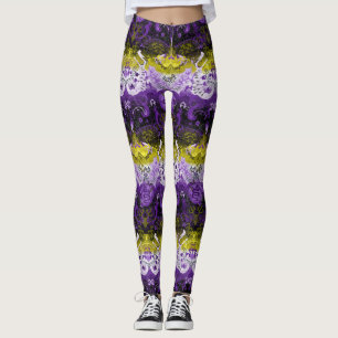 Non-Binary Dragon Damask - NonBinary Pride Flag Leggings