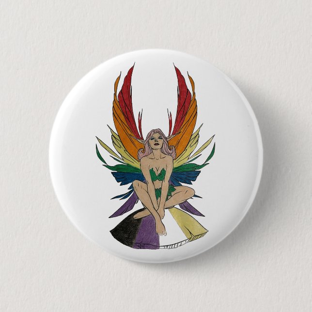 Non-binary Faerie 2 Inch Round Button (Front)