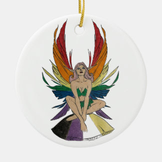 Non-binary Faerie Ceramic Ornament