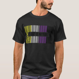 Non Binary Flag Bar Code Assume Nothing Queer Prid T-Shirt