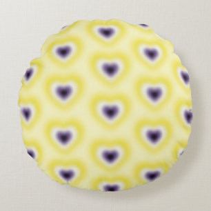 Non binary flag colours on a blurred heart round pillow