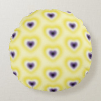Non binary flag colours on a blurred heart round pillow