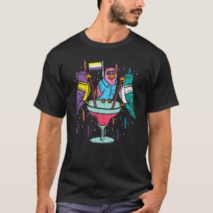 Non Binary Flag Parrots Birds Nb Pride Month Lgbtq T-Shirt