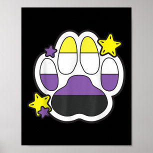 Non Binary Furry Paw Lgbtq Month Gay Rights Pride  Poster