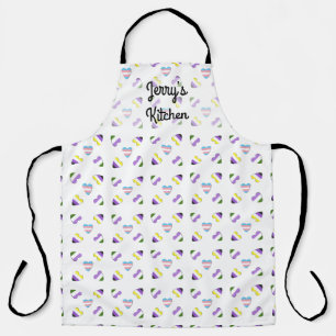 Non-binary, genderqueer and trans Pride Hearts  Apron