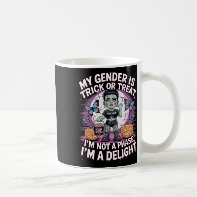 Non-binary Halloween Frankenstein Pronouns Not A P Coffee Mug (Right)