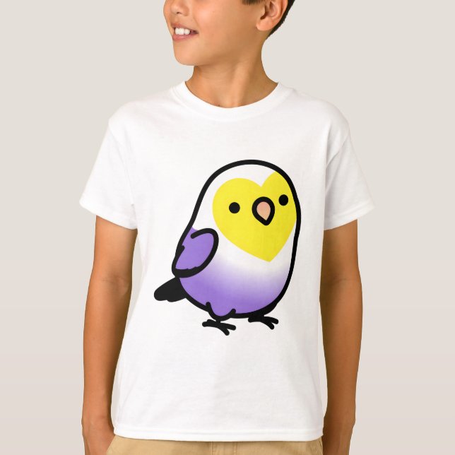 Non-binary LGBT+ Pride Lovebirds T-Shirt (Front)
