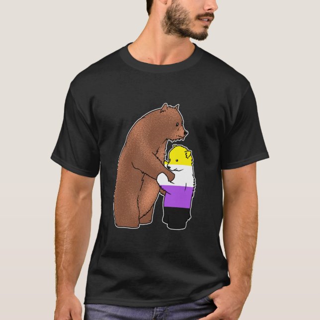 Non Binary Mama Bear Queer Kid  T-Shirt (Front)