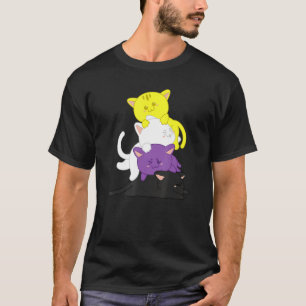 Non Binary  Non Binary Cat Lgbt Agender Supporter T-Shirt